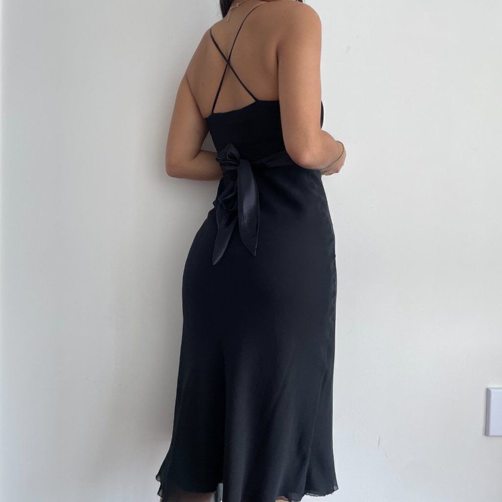 Vintage Y2K 100% silk black evening dress - Picture 3 of 11